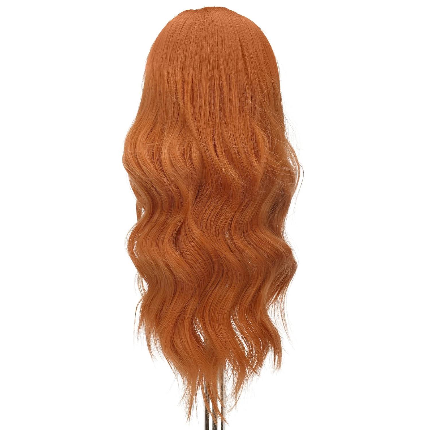 imageFESHFEN Long Dirty Blonde Wigs for Women 22 inch Middle Parting Synthetic Wavy Wig for Daily PartyAuburn