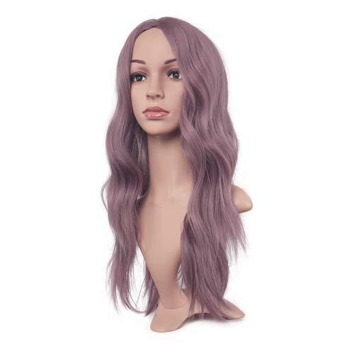 imageFESHFEN Long Dirty Blonde Wigs for Women 22 inch Middle Parting Synthetic Wavy Wig for Daily PartyLilac PurpleMiddle Parting