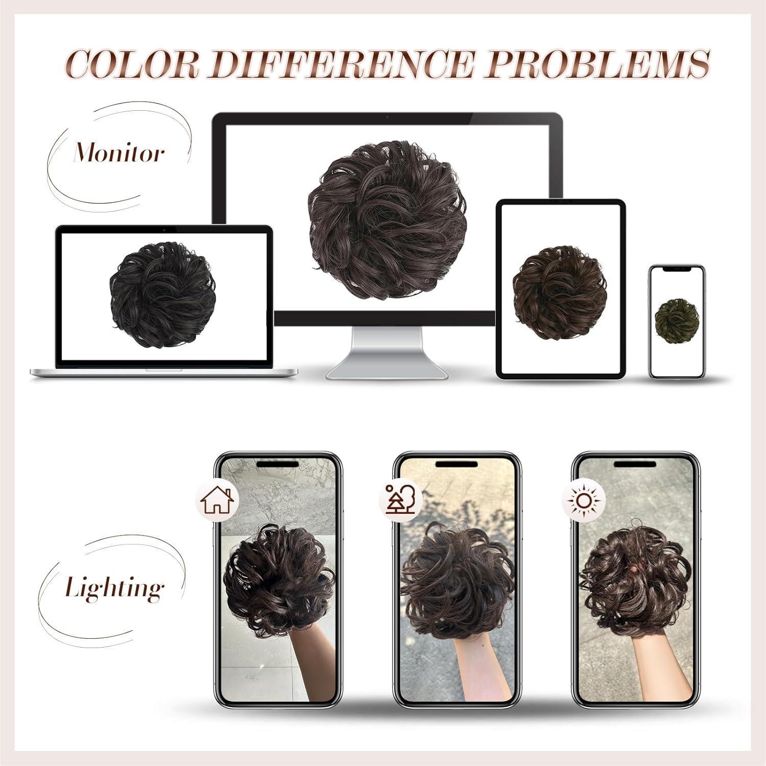imageFESHFEN Messy Bun Hair Piece Wavy Synthetic Chignon Scrunchies for Instant Volume Elastic Bun Ponytail Hair Extensions Thick Hairpieces for Women Black Gray and White Tips 150 oz41001grey Dark Salt and Pepper
