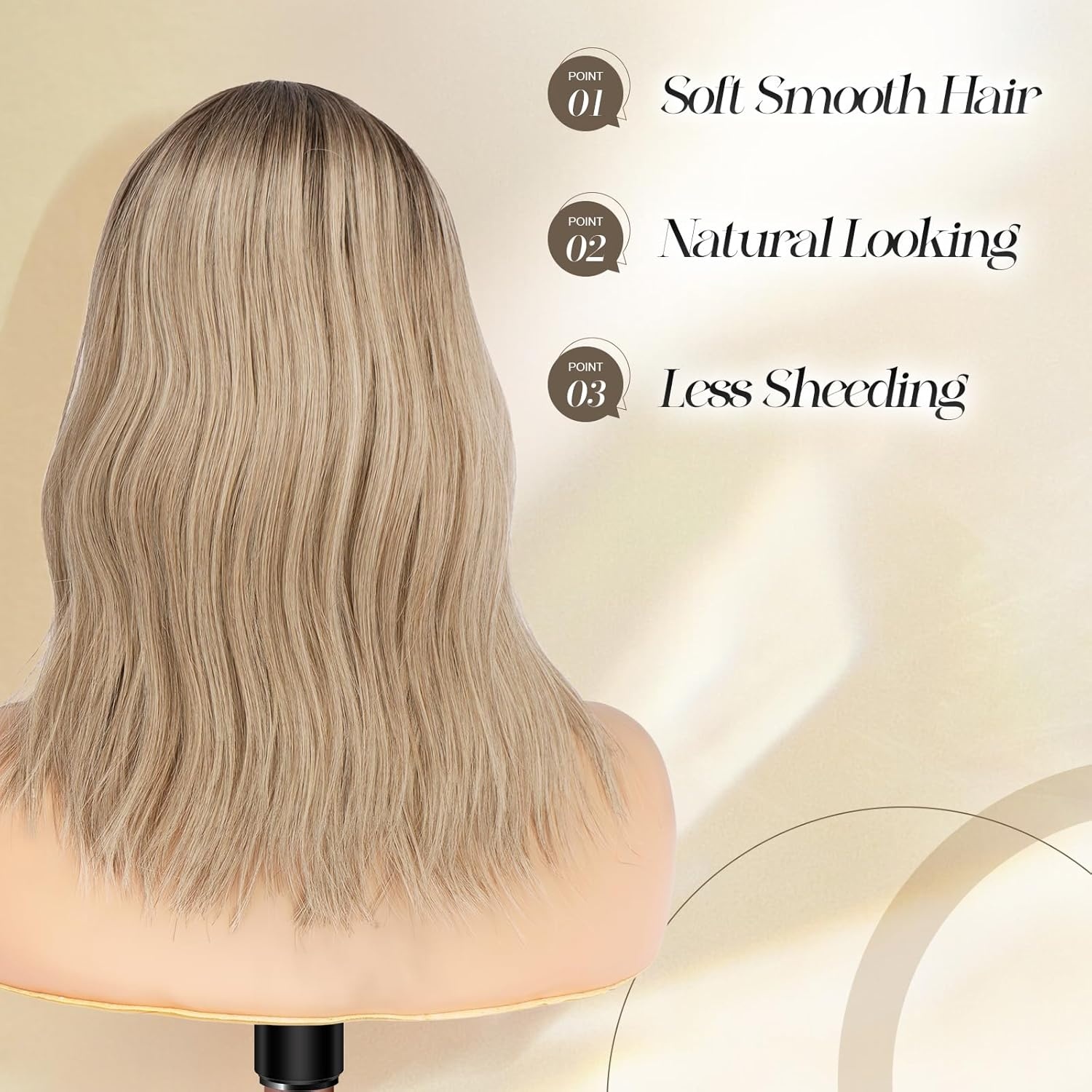imageFESHFEN Shoulder Length Wigs with Bangs Natural Looking Wavy Medium Length Synthetic Hair Bob Wig for Women Daily Party Use 14 inch Copper RedOmbre Mixed Blonde