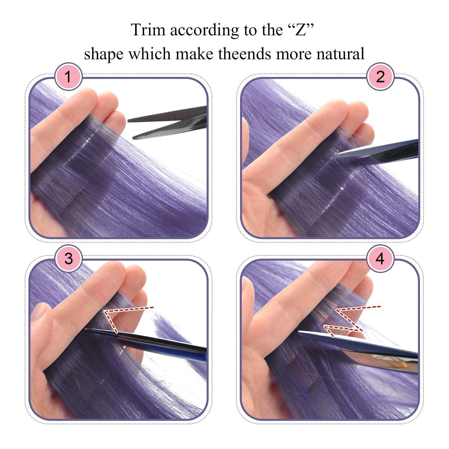 image:imageFESHFEN Leopard Printed Clip in Hair Extensions 6PCS Red Long Synthetic Straight Clip in Hair Extensions Stripe Printed Hairpiece Colorful Accessories for Women 18 InchLight Purple 10 PCS