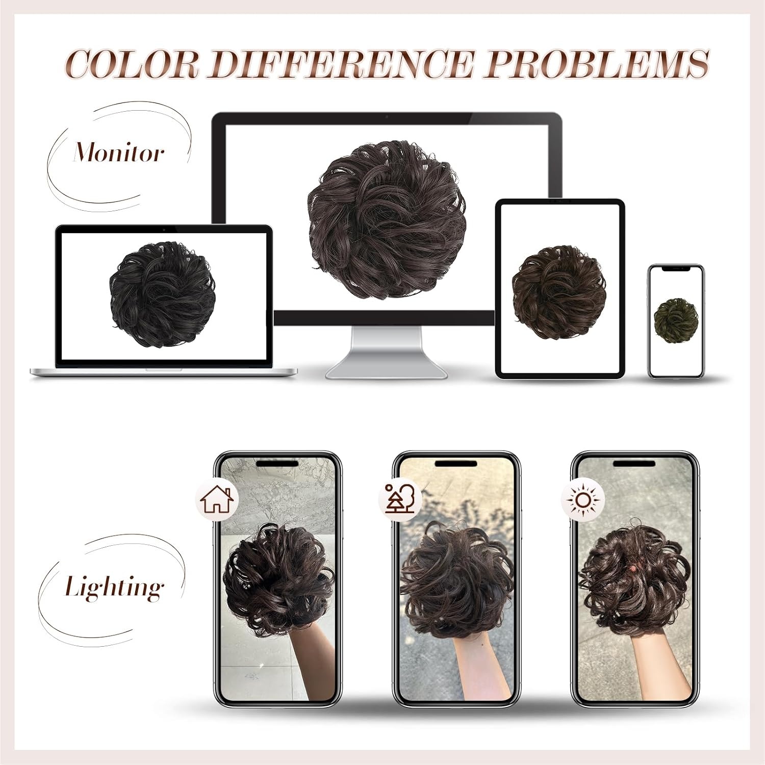 image:imageFESHFEN Messy Bun Hair Piece Wavy Synthetic Chignon Scrunchies for Instant Volume Elastic Ponytail Bun Hair Extensions Thick Hairpieces for Women Silver Grey 150 oz88T27 Light Sunny Blonde Tips